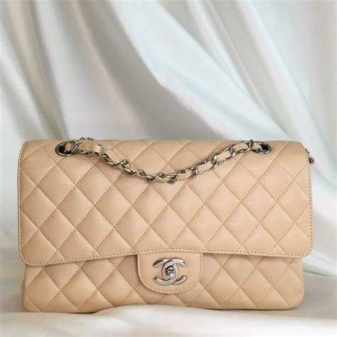 chanel classic caviar medium beige|50 Shades of Beige: The Chanel Caviar Flap.